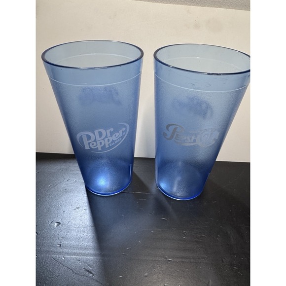 Pepsi Dr. Pepper Cups Blue Impact Tumbler Set of 2 - Restaurant Supply - Picture 1 of 4
